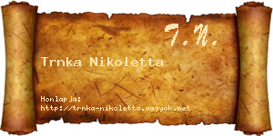 Trnka Nikoletta névjegykártya